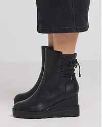 Simply Be - Lace Back Wedge Ankle Boots Ex Wide - Lyst