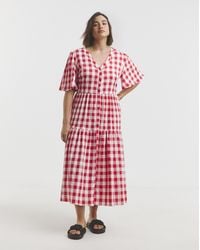 Simply Be - Gingham Midi Dress - Lyst