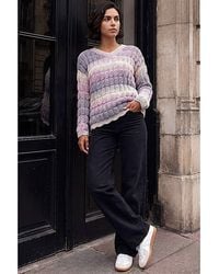 Roman - Roman Ombre Textured V-Neck Knit Jumper - Lyst