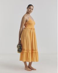 Figleaves - Shirred Maxi Beach Dress - Lyst