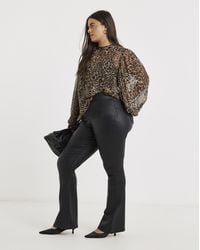 Simply Be - Coated Flare Jeggings - Lyst