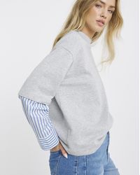 Simply Be - 1 Woven Sweatshirt With Stripes - Lyst