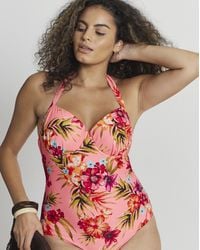 Simply Be - Padded Underwired Plunge Swimsuit - Lyst