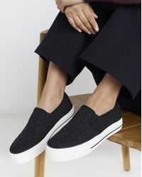 Simply Be - Slip On Canvas Trainer Extra Wide - Lyst