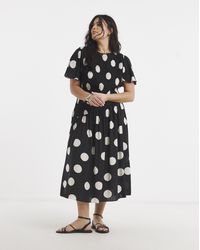 Simply Be - Viscose Shirred Midi Dress - Lyst
