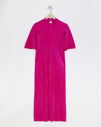 Simply Be - Plisse Midi Dress - Lyst