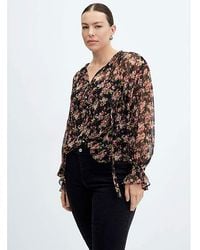 Mango - Semi- Transparent Flowy Blouse - Lyst