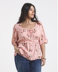 Simply Be - Crinkle Milkmaid Blouse - Lyst