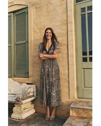 Monsoon - Annie Animal Print Midi Dress - Lyst
