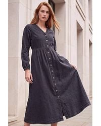 Roman - Roman Denim Button Down Midi Dress - Lyst