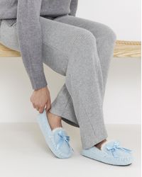 JD Williams - Knitted Full Slipper With Bow Ex Wide - Lyst