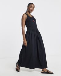 Simply Be - Shirred Jersey Midi Dress - Lyst