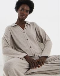 Figleaves - Brushed Rib Button Lounge Set - Lyst