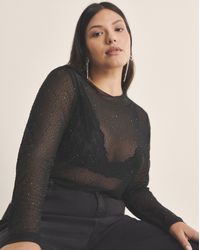 Simply Be - High Neck Hot Fix Mesh Top - Lyst