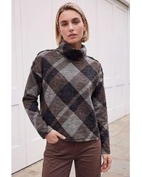 Roman - Roman Check Print Cowl Neck Top - Lyst