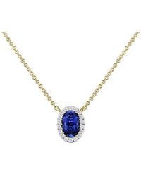 iJewel - 9Ct Lab Diamond Sapphire Nkl - Lyst