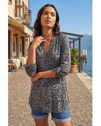 Roman - Roman Animal Print Stretch Blouse - Lyst