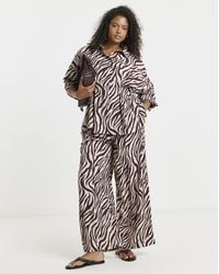 Simply Be - Zebra Wide Leg Trouser Co-Ord - Lyst