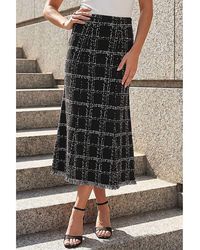 Roman - Roman Textured Knit Tweed Skirt - Lyst