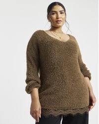 Simply Be - Fluffy Lace V-Neck Tunic - Lyst