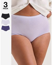 Sloggi - 3Pk Basic Maxi Briefs Lilac Multi - Lyst