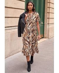 Roman - Roman Abstract Print Tie Smock Dress - Lyst