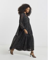 Simply Be - Tiered Georgette Maxi Dress - Lyst