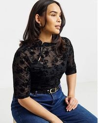 Simply Be - Mesh Flock Top - Lyst