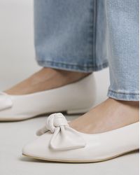 Simply Be - Pointed Toe Flat Show With Bow Ex Wide - Lyst