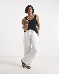 JD Williams - Tie Waist Linen Wide Leg Trouser - Lyst