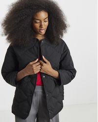 Simply Be - Quilted Round Collar Jacket - Lyst
