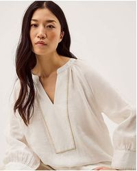 Monsoon - Frida V-Neck Linen Blouse - Lyst
