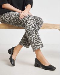 Heavenly Soles - Low Block Heel Court Shoes Wide - Lyst