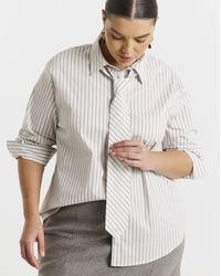 Simply Be - Oversized Shirt With Tie - Lyst