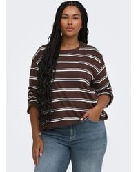 ONLY - Stripe Wide Sleeve Jersey Top - Lyst