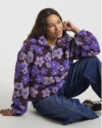 Simply Be - 1/2 Zip 3D Floral Borg - Lyst