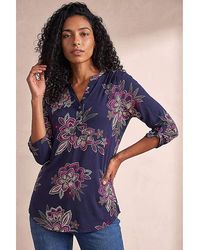 Roman - Roman Floral Puff Print Stretch Shirt - Lyst