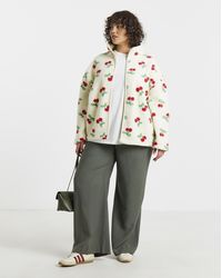 Simply Be - Cherry Zip Through Borg - Lyst