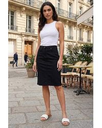 Roman - Roman Cotton Denim Stretch A Line Skirt - Lyst