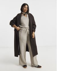 Simply Be - Cut & Sew Rib Wide Leg Joggers - Lyst