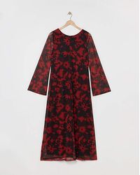 Simply Be - Printed Mesh Maxi Dress - Lyst