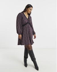 Simply Be - Jersey Lace Trim Skater Dress - Lyst