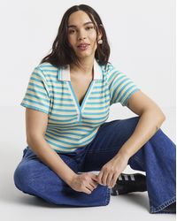 Simply Be - Polo Collar Cap Sleeve Top - Lyst