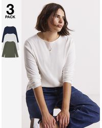 Simply Be - 3 Pack Long Sleeve Rib Tops - Lyst