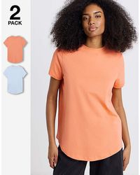 Simply Be - 2 Pack Curved Hem Longline Tees - Lyst