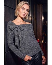 Roman - Roman Bardot Sparkly Knit Jumper - Lyst