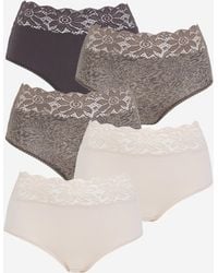 Pretty Secrets - 5 Pack Lace Top Full Fit Knickers - Lyst