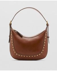 Mango - Studded Saddle Shoulder Bag - Lyst