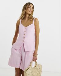 Simply Be - Tailored Linen Tie Waist Shorts - Lyst