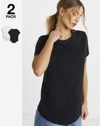 Simply Be - 2 Pack Curved Hem Longline T-Shirt - Lyst